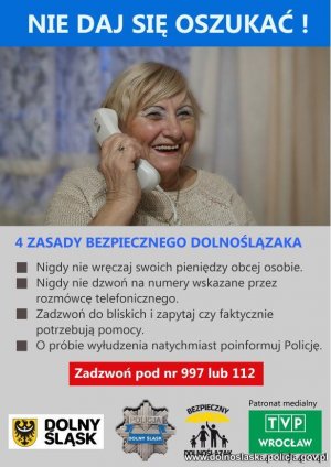 Policja ostrzega przed telefonami od oszustów podszywających się pod krewnych czy policjantów w celu wyłudzenia pieniędzy od seniorów.