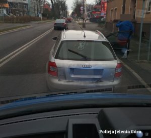 Pojazd Audi zatrzymany do kontroli drogowej