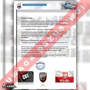 Uwaga! Kolejny raz przestępcy podszywają się pod policjantów CBŚP