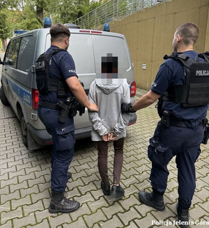 Policjanci z zatrzymaną