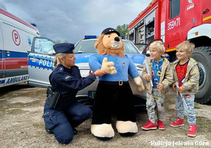 Policjanci na festynie rodzinnym w Starej Kamienicy – wspólna zabawa, edukacja i rozmowy o bezpieczeństwie