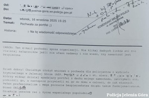 podziękowanie dla funkcjonariuszy