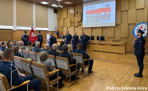 Uroczysta zbiórka w Komendzie Miejskiej Policji w Jeleniej Górze