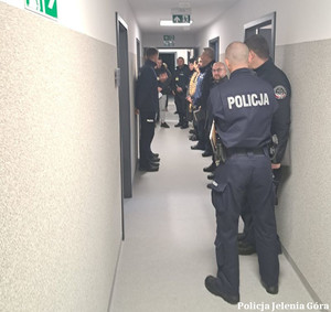 ćwiczenia egida w Komendzie Miejskiej Policji w Jeleniej Górze