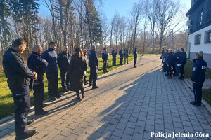 ćwiczenia egida w Komendzie Miejskiej Policji w Jeleniej Górze