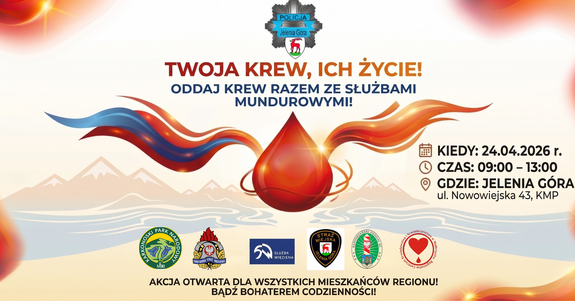 Oddaj krew – podziel się życiem. Wspólna akcja służb mundurowych w Jeleniej Górze