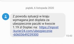 Dopłata za dostarczenie paczki albo za jej dezynfekcję? Uwaga to oszustwo!