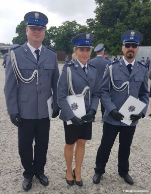 podkom. Justyna Filipczuk, podkom. Mariusz Wiliński i podkom. Dominik Brzeski