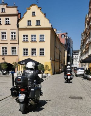 motocykliści policjanci